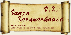 Vanja Karamarković vizit kartica